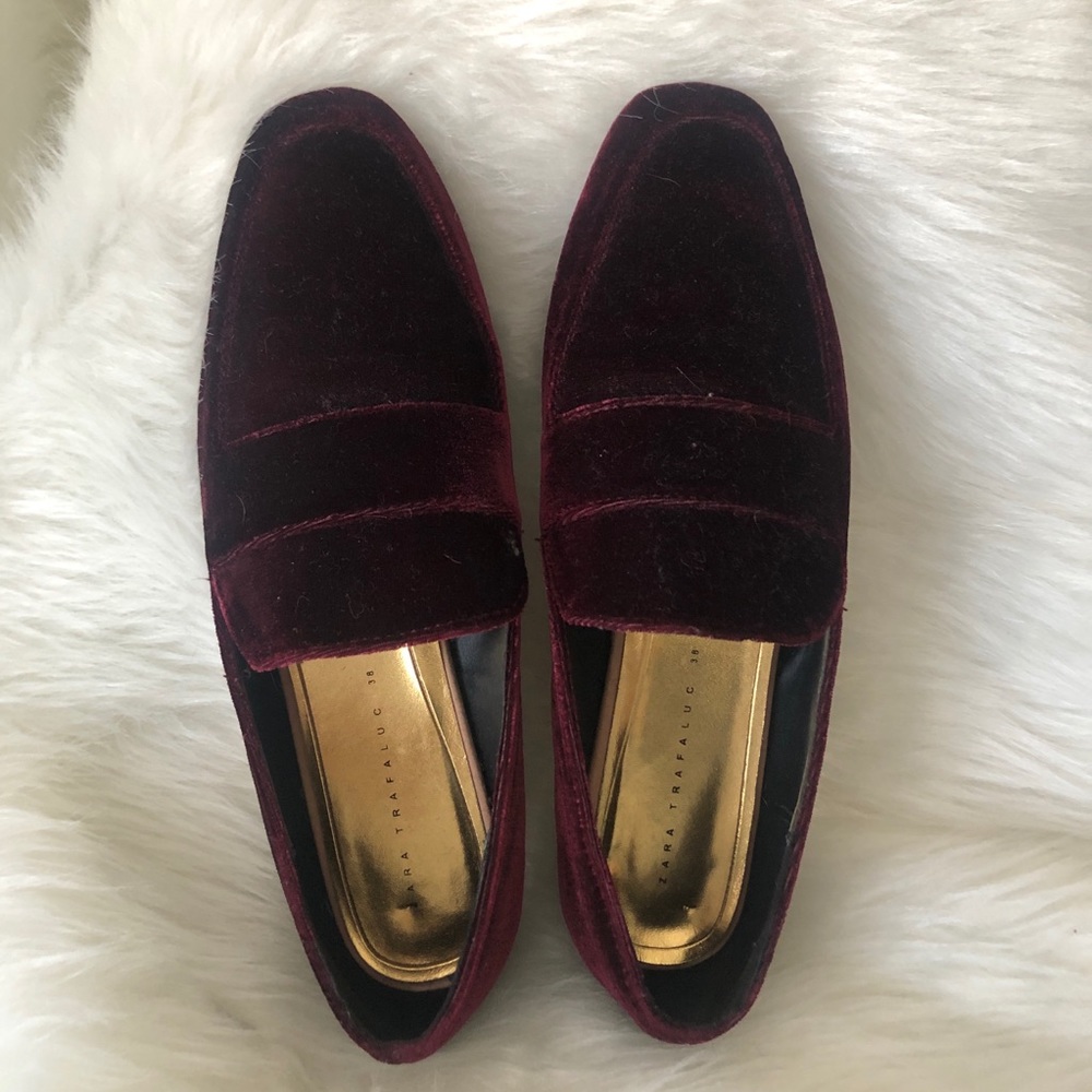 ZARA velvet loafers